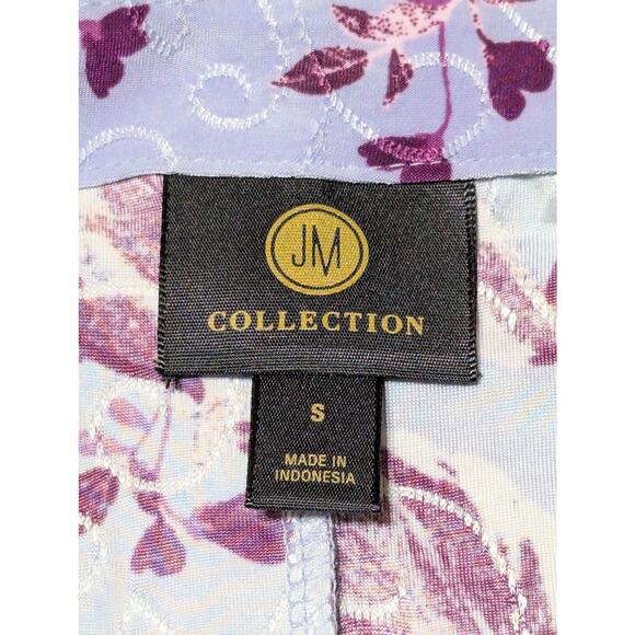 JM Collection Tunic Top Womens Small Floral Jacquard Knit 3/4 Sleeve Pullover - Picture 4 of 8